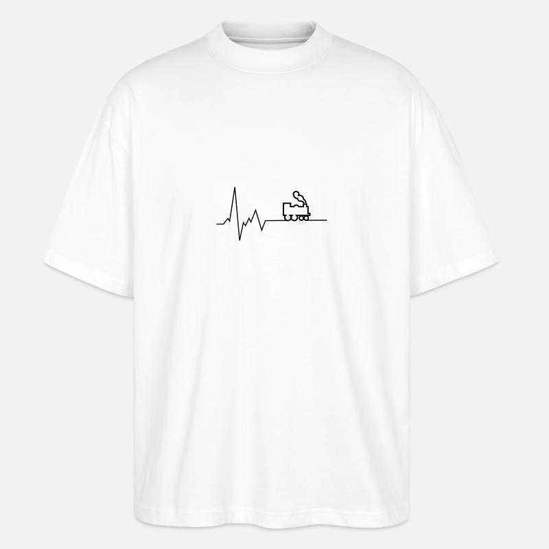Chemin de fer Heartbeat - T-shirt bio Blaster 2.0 coupe oversize Stanley/Stella Unisexe - blanc