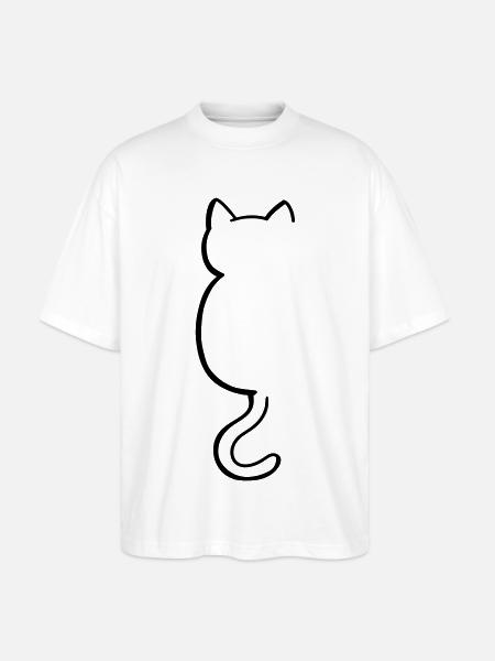 Cat silouette - Stanley/Stella Oversized Unisex Organic T-shirt Blaster 2.0 - white