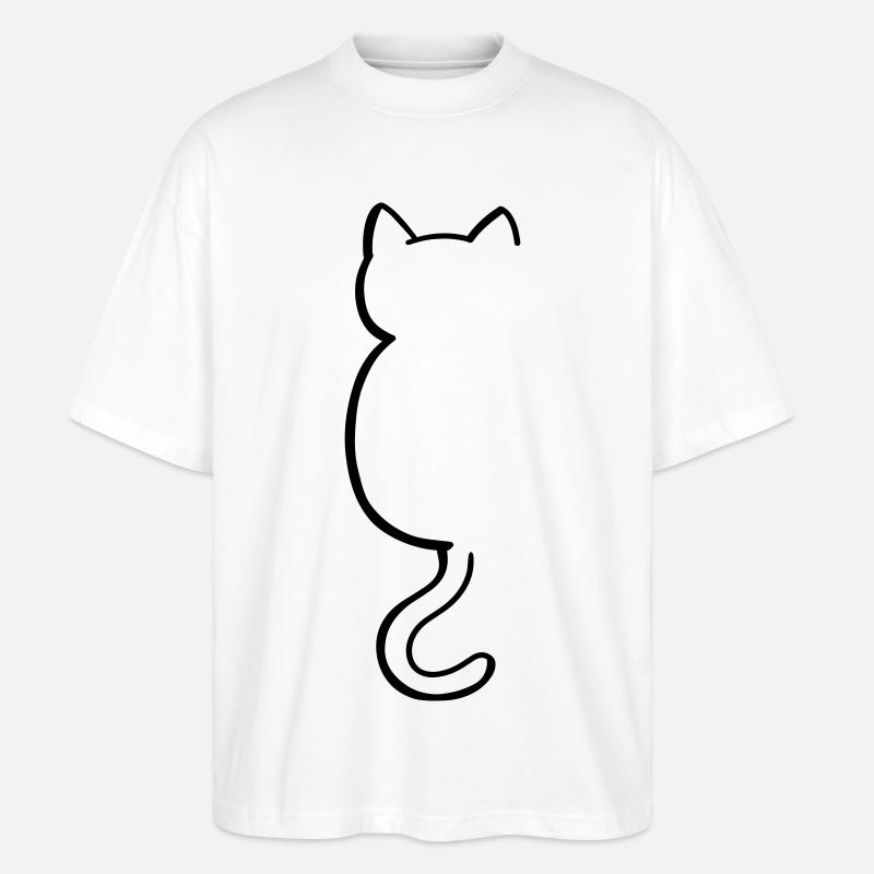 cat silouette - T-shirt bio Blaster 2.0 coupe oversize Stanley/Stella Unisexe - blanc
