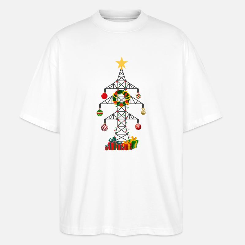 Christmas Strommast - Stanley/Stella Oversized Unisex Bio T-Shirt Blaster 2.0 - Weiß