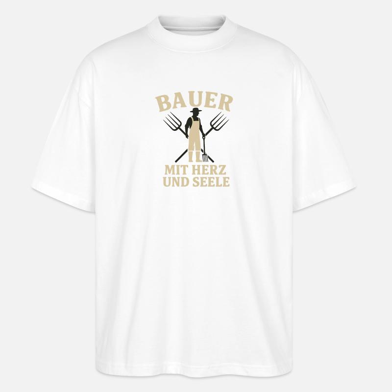 Bauer mit Herz und Seele - Stanley/Stella Oversized Unisex Bio T-Shirt Blaster 2.0 - Weiß
