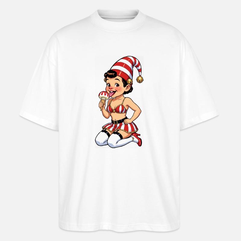 Leprechaun-Mädchen mit Eistüte - Stanley/Stella Oversized Unisex Bio T-Shirt Blaster 2.0 - Weiß