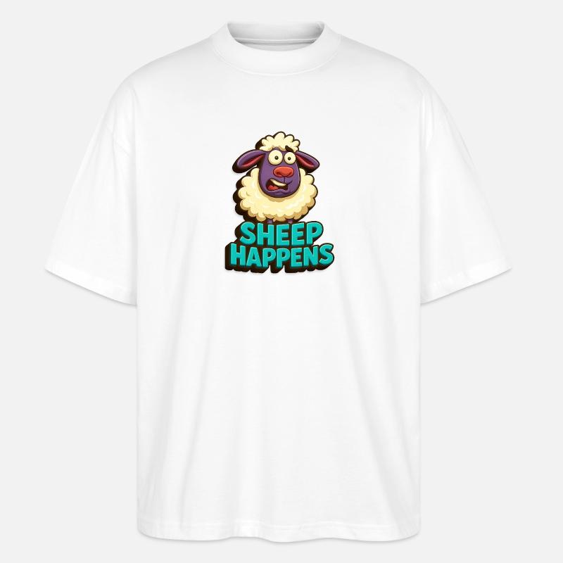 Les moutons arrivent – c’est comme ça - T-shirt bio Blaster 2.0 coupe oversize Stanley/Stella Unisexe - blanc