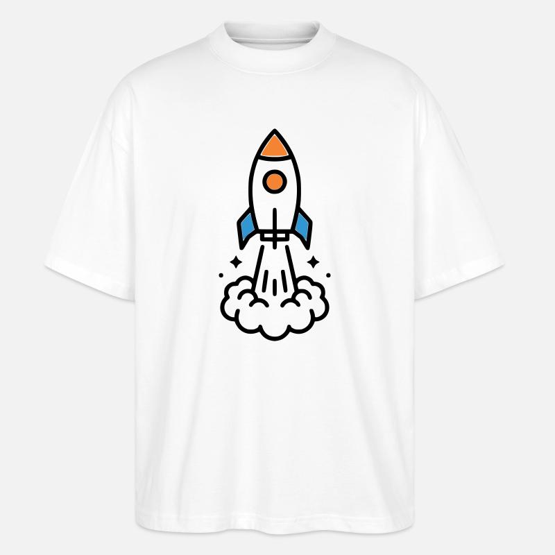 Comic spatial Rocket Launch - T-shirt bio Blaster 2.0 coupe oversize Stanley/Stella Unisexe - blanc
