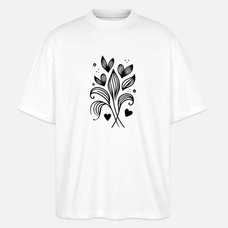 Coeurs de branche de brindille - T-shirt bio Blaster 2.0 coupe oversize Stanley/Stella Unisexe - blanc