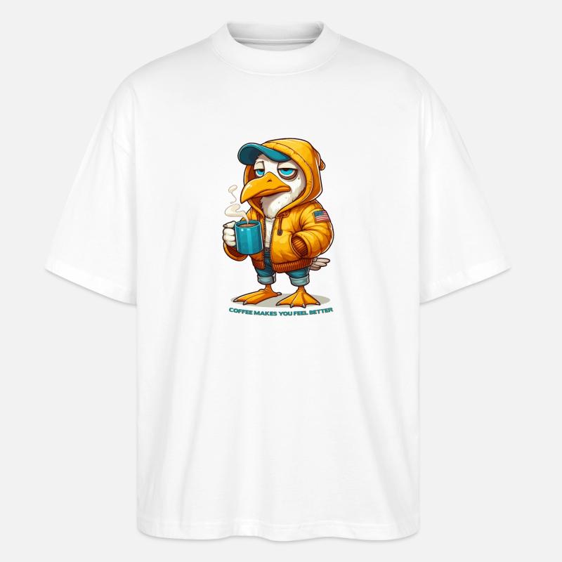 Coffee makes you feel better - Stanley/Stella Oversized Unisex Bio T-Shirt Blaster 2.0 - Weiß