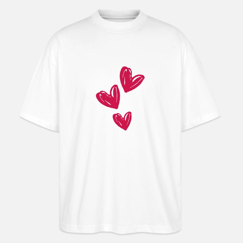 Herzen Liebe Symbol - Stanley/Stella Oversized Unisex Bio T-Shirt Blaster 2.0 - Weiß