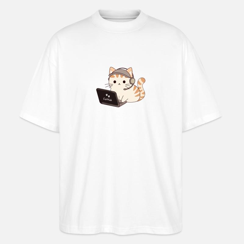 cat programmer - Stanley/Stella Oversized Unisex Bio T-Shirt Blaster 2.0 - Weiß