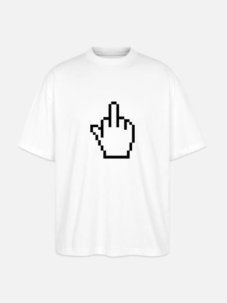 Middle finger - Stanley/Stella Oversized Unisex Organic T-shirt Blaster 2.0 - white