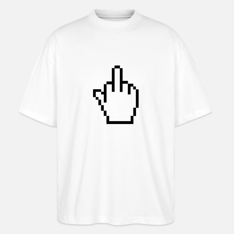 Middle finger - Stanley/Stella Oversized Unisex Organic T-shirt Blaster 2.0 - white