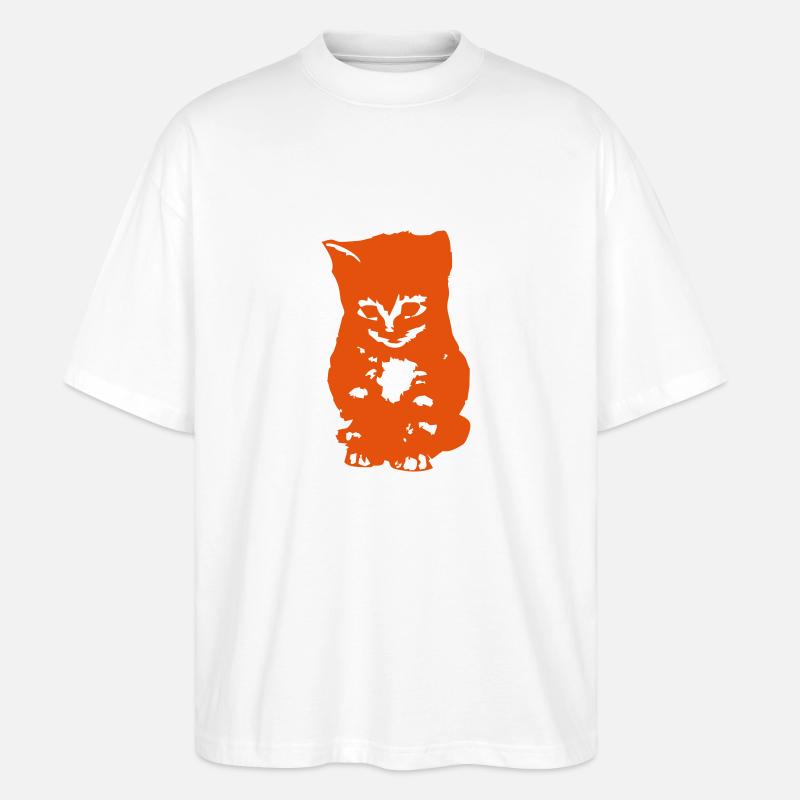 Katze - Stanley/Stella Oversized Unisex Bio T-Shirt Blaster 2.0 - Weiß
