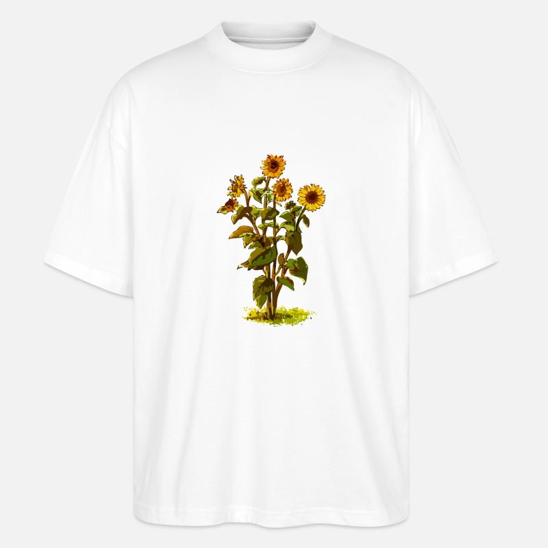 Sonnenblume - Stanley/Stella Oversized Unisex Bio T-Shirt Blaster 2.0 - Weiß