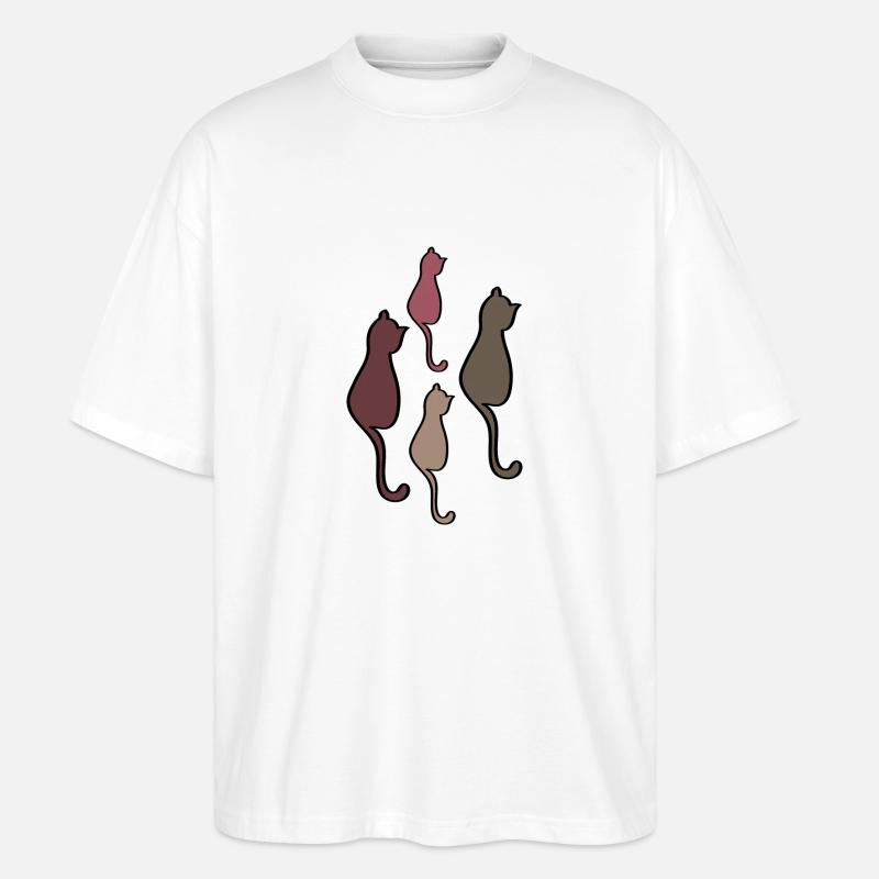 Katzen - Stanley/Stella Oversized Unisex Bio T-Shirt Blaster 2.0 - Weiß