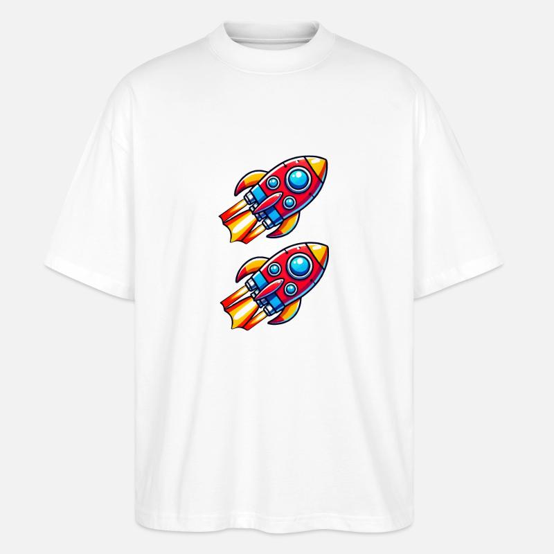 Rocket Comic - Stanley/Stella Oversized Unisex Organic T-shirt Blaster 2.0 - white