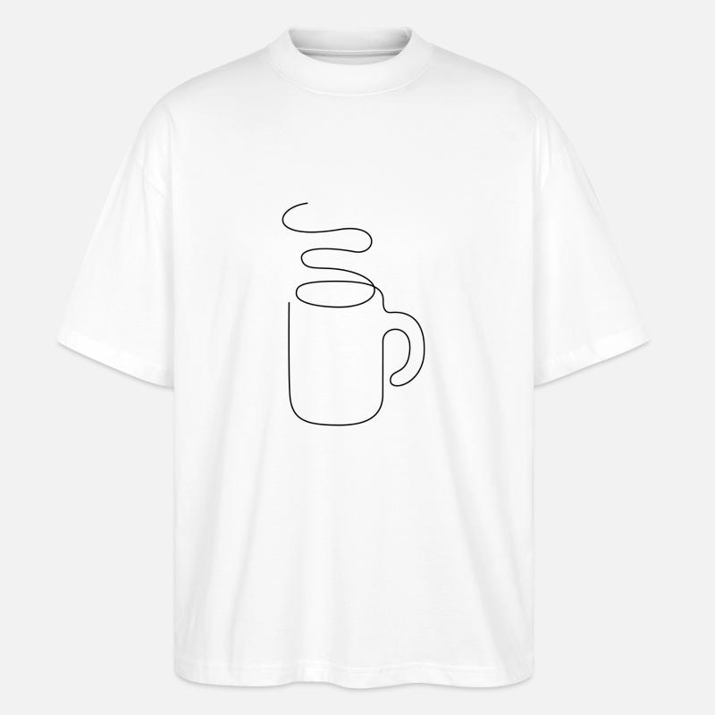 Kaffeetasse one Line - Stanley/Stella Oversized Unisex Bio T-Shirt Blaster 2.0 - Weiß