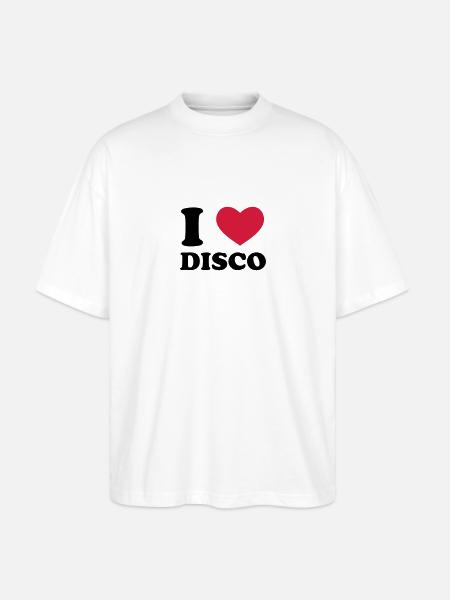 I Love Disco - Stanley/Stella Oversized Unisex Bio T-Shirt Blaster 2.0 - Weiß