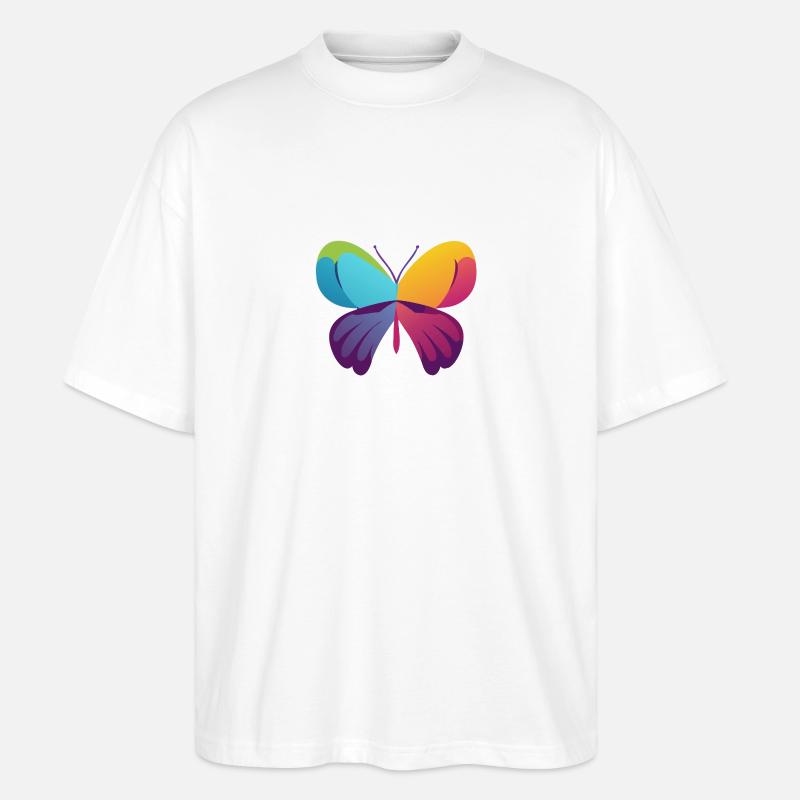 Schmetterling - Stanley/Stella Oversized Unisex Bio T-Shirt Blaster 2.0 - Weiß