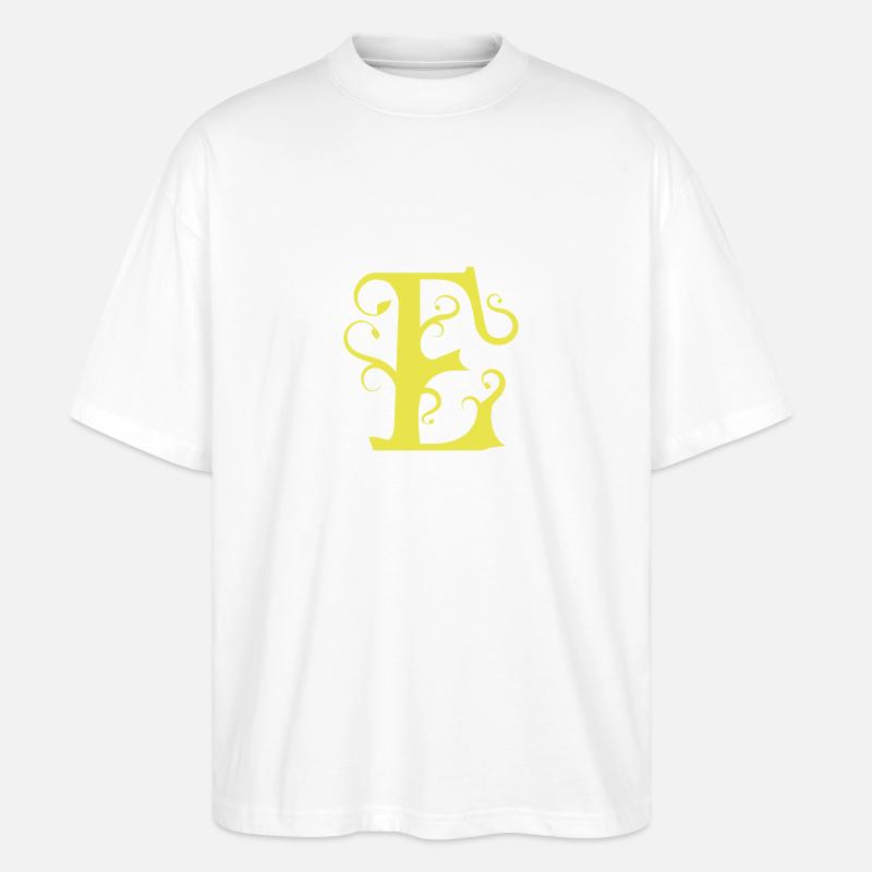 Monogramm Letter E - Stanley/Stella Oversized Unisex Bio T-Shirt Blaster 2.0 - Weiß