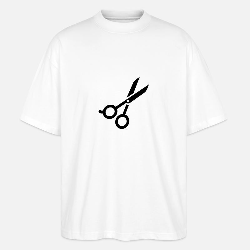 Scissors - Stanley/Stella Oversized Unisex Organic T-shirt Blaster 2.0 - white