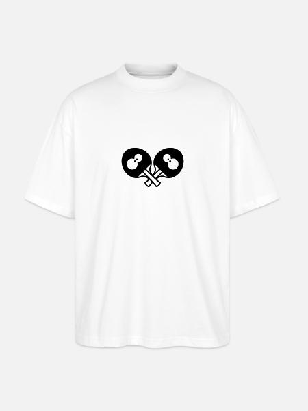 Funny Table Tennis Rackets - Stanley/Stella Oversized Unisex Organic T-shirt Blaster 2.0 - white
