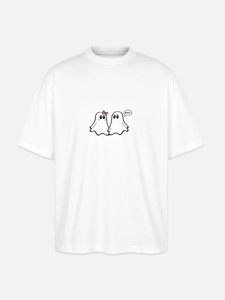 T-shirt fantôme - Couples drôles 04 - T-shirt bio Blaster 2.0 coupe oversize Stanley/Stella Unisexe - blanc