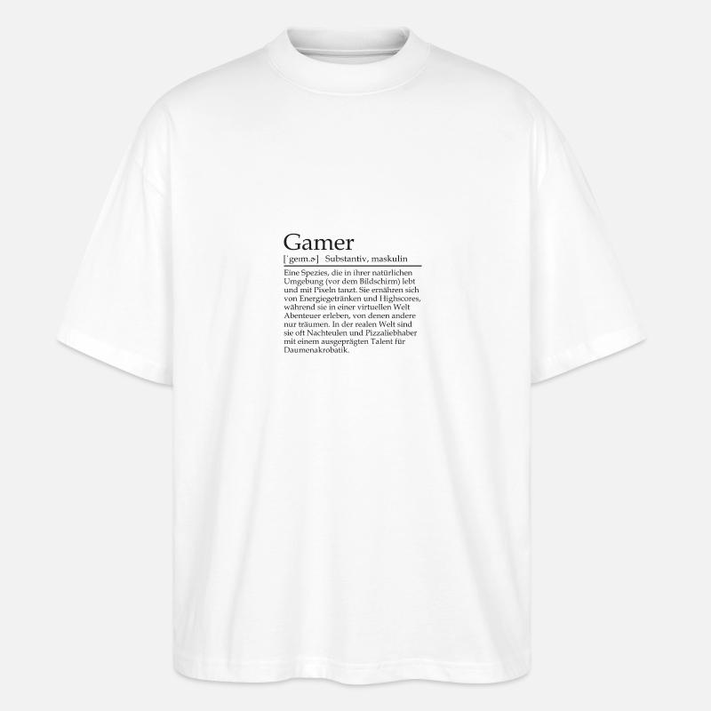 Gamer Duden - Stanley/Stella Oversized Unisex Bio T-Shirt Blaster 2.0 - Weiß