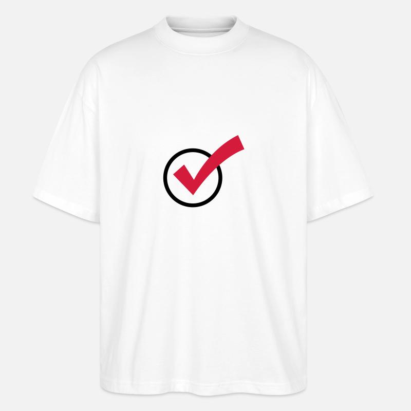 Ein Häkchen - Stanley/Stella Oversized Unisex Bio T-Shirt Blaster 2.0 - Weiß