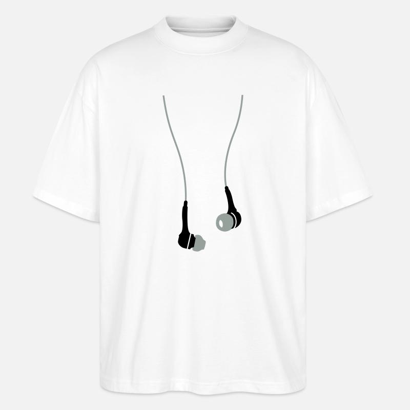 earphones Kopfhörer - Stanley/Stella Oversized Unisex Bio T-Shirt Blaster 2.0 - Weiß