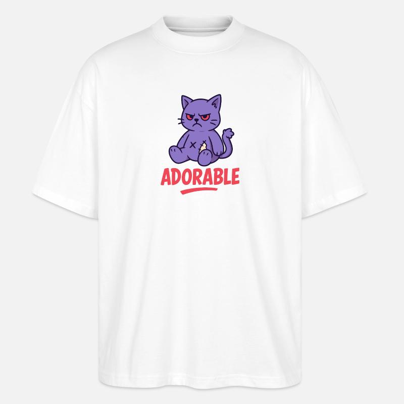 Grumpy Kitty - Stanley/Stella Oversized Unisex Organic T-shirt Blaster 2.0 - white