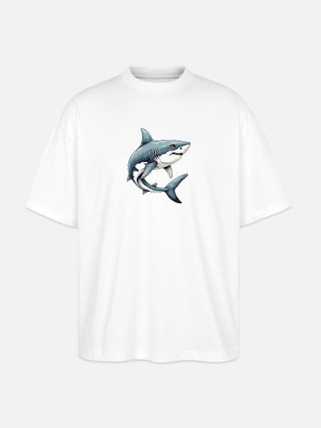 Shark - Stanley/Stella Oversized Unisex Organic T-shirt Blaster 2.0 - white