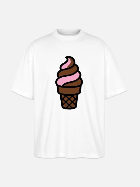 Softeis Eiswaffel Logo - Stanley/Stella Oversized Unisex Organic T-shirt Blaster 2.0 - white