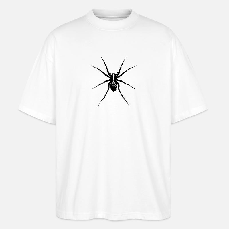 Spinne / Wolfsspinne - Stanley/Stella Oversized Unisex Bio T-Shirt Blaster 2.0 - Weiß