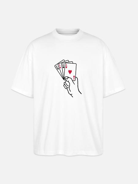 Poker - Stanley/Stella Oversized Unisex Organic T-shirt Blaster 2.0 - white
