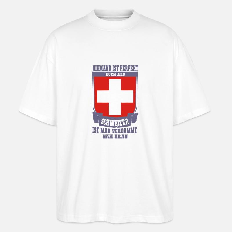Schweizer Perfekt - Stanley/Stella Oversized Unisex Bio T-Shirt Blaster 2.0 - Weiß