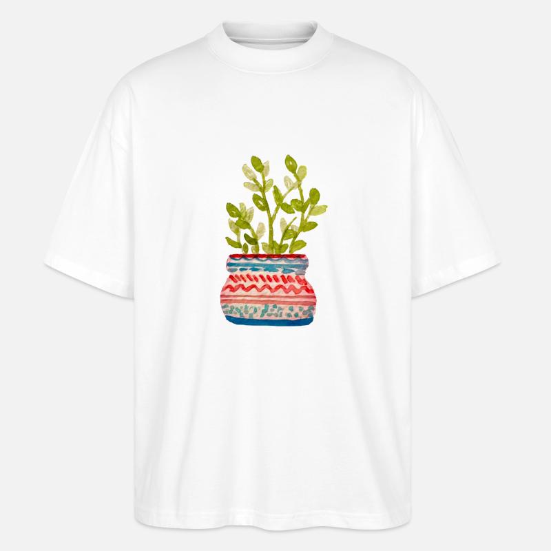 Topfpflanze - Stanley/Stella Oversized Unisex Bio T-Shirt Blaster 2.0 - Weiß
