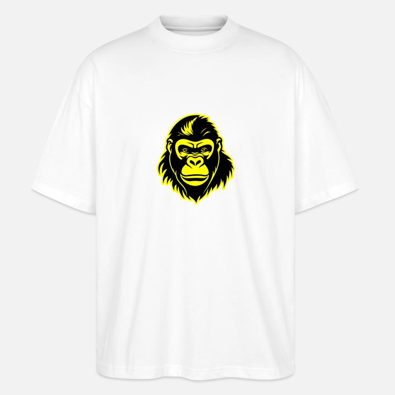 Gorilla Kopf - Stanley/Stella Oversized Unisex Bio T-Shirt Blaster 2.0 - Weiß