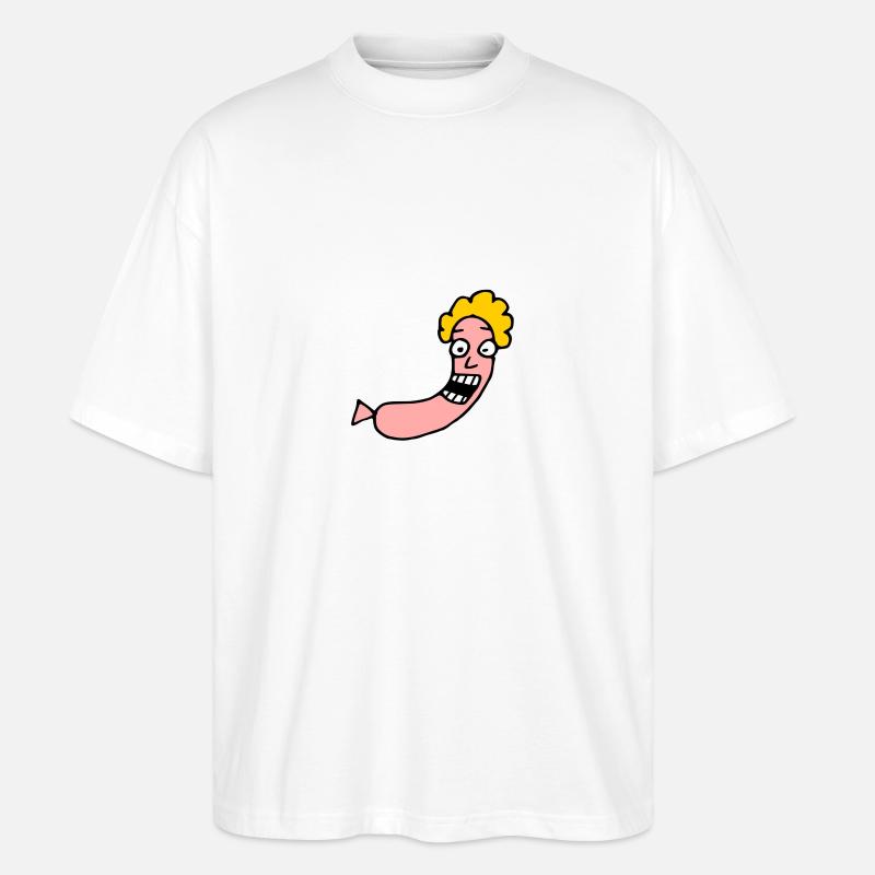 Happy Würstchen - Stanley/Stella Oversized Unisex Bio T-Shirt Blaster 2.0 - Weiß
