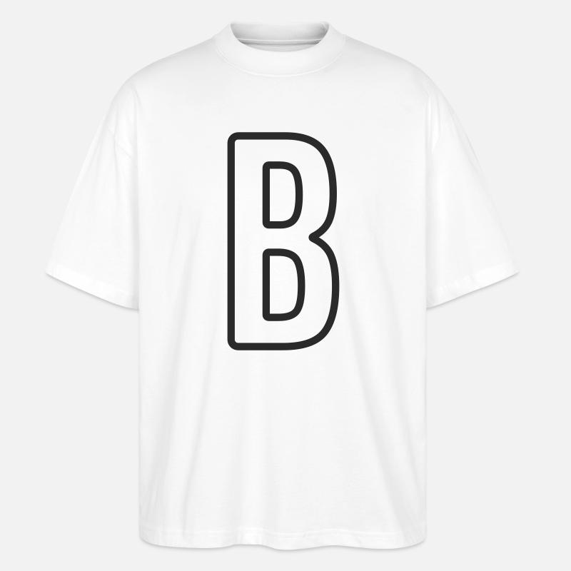 Buchstabe B Typodesign - Stanley/Stella Oversized Unisex Bio T-Shirt Blaster 2.0 - Weiß