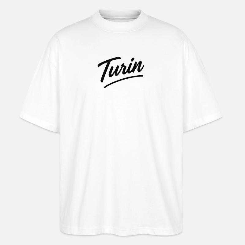 Turin Script Handlettering - Stanley/Stella Oversized Unisex Bio T-Shirt Blaster 2.0 - Weiß