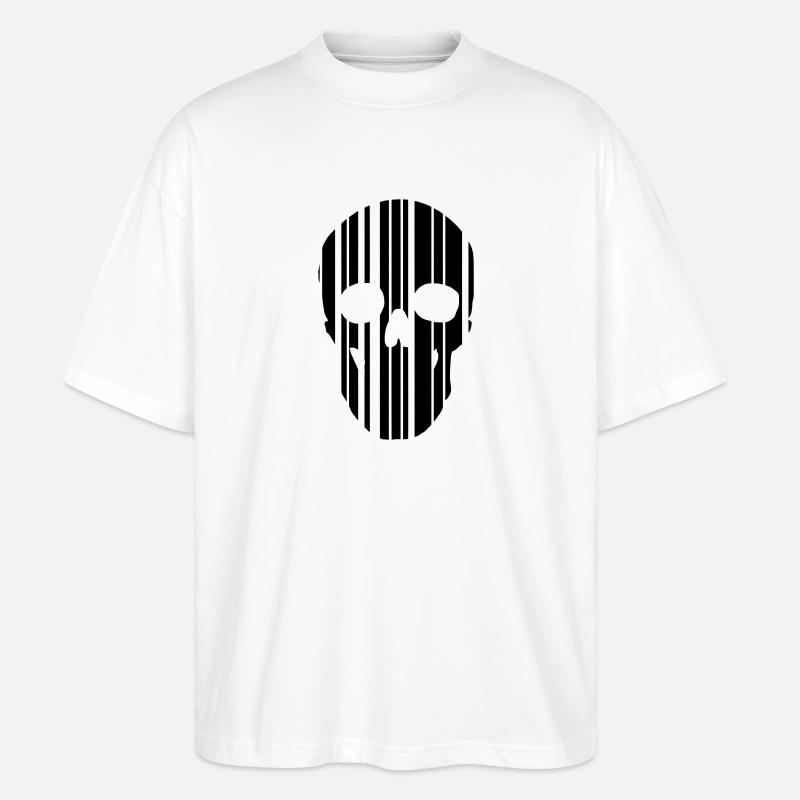 barcode skull - Stanley/Stella Oversized Unisex Organic T-shirt Blaster 2.0 - white