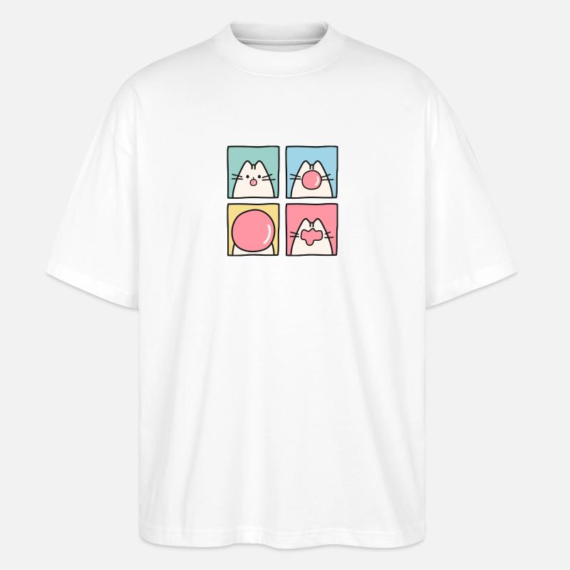 CAT POP ART - T-shirt bio Blaster 2.0 coupe oversize Stanley/Stella Unisexe - blanc