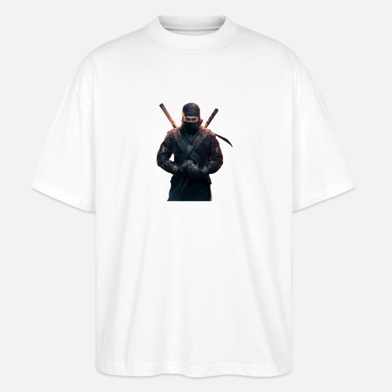 Ninja avec des épées - T-shirt bio Blaster 2.0 coupe oversize Stanley/Stella Unisexe - blanc