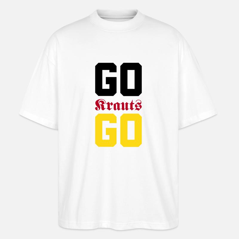 Go, Krauts, Go! - Stanley/Stella Oversized Unisex Bio T-Shirt Blaster 2.0 - Weiß