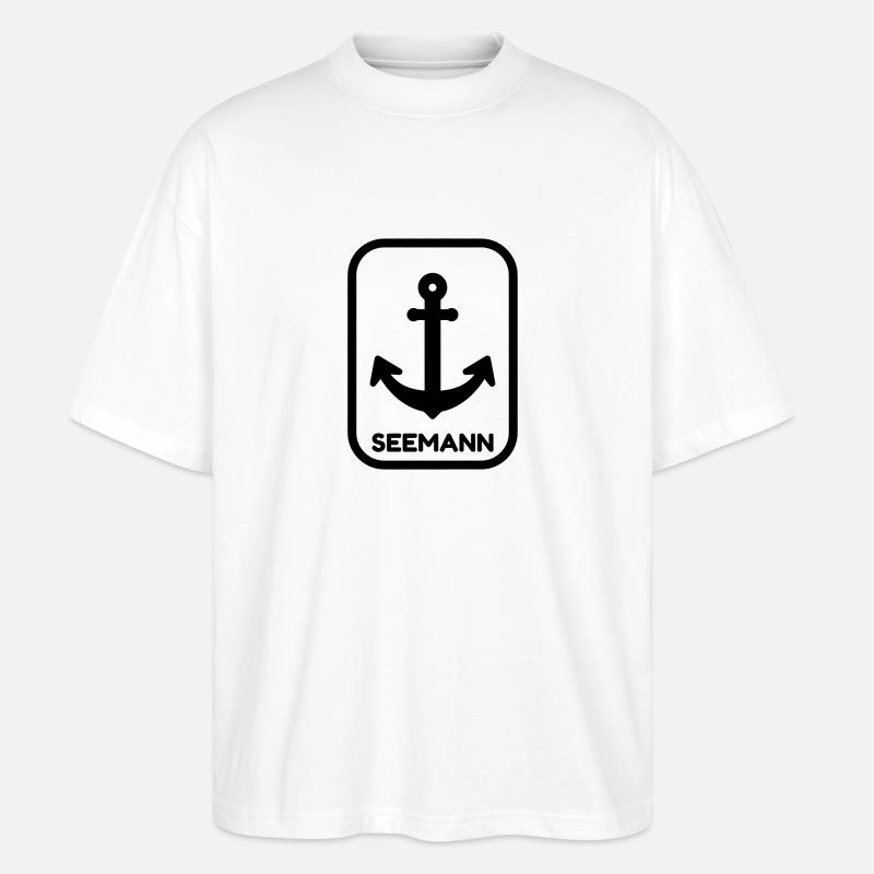 Seemann / Boot / Seebär / Segelboot - Stanley/Stella Oversized Unisex Bio T-Shirt Blaster 2.0 - Weiß