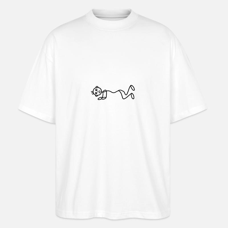 Männchen - Liegestütze - Stanley/Stella Oversized Unisex Bio T-Shirt Blaster 2.0 - Weiß