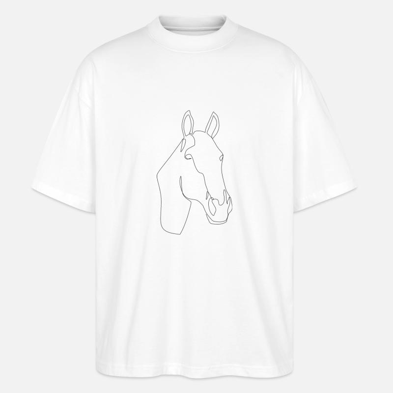 Pferdekopf Daci - Stanley/Stella Oversized Unisex Bio T-Shirt Blaster 2.0 - Weiß