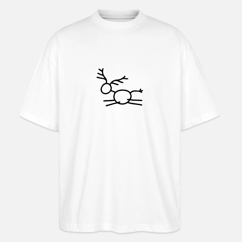 Springender Hirsch - Stanley/Stella Oversized Unisex Bio T-Shirt Blaster 2.0 - Weiß