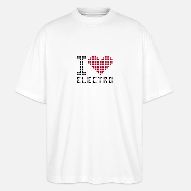 I heart love electro - Stanley/Stella Oversized Unisex Bio T-Shirt Blaster 2.0 - Weiß