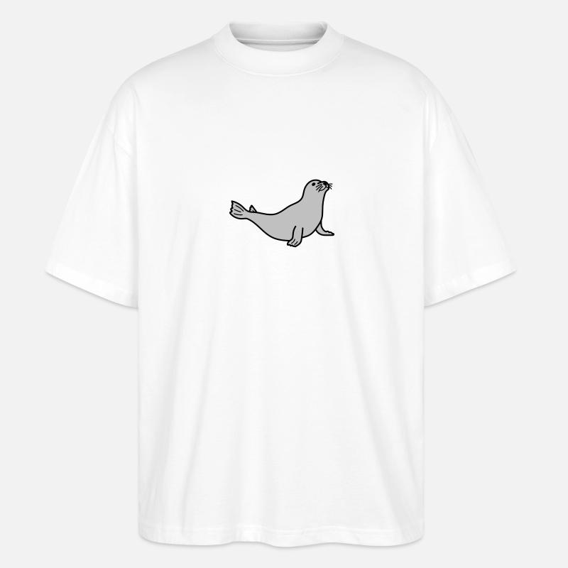 Conception de phoque marin - T-shirt bio Blaster 2.0 coupe oversize Stanley/Stella Unisexe - blanc