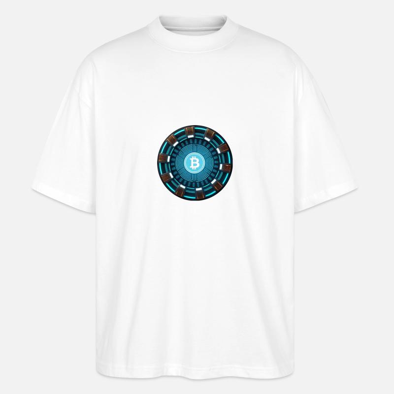 Réacteur Bitcoin - T-shirt bio Blaster 2.0 coupe oversize Stanley/Stella Unisexe - blanc